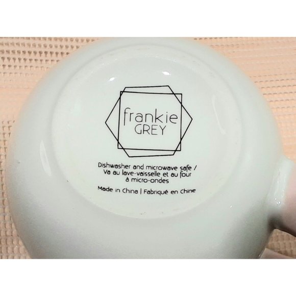 Frankie Grey Social Distancing Club Mug Pink White 5-1/4" Rare - Picture 4 of 4